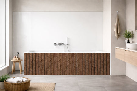 Badrückwand Holzoptik