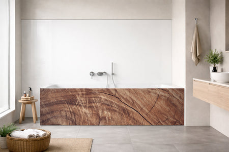 Badrückwand Holzoptik