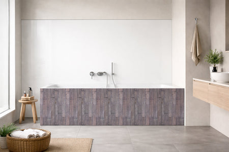 Badrückwand Holzoptik