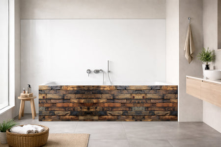 Badrückwand Holzoptik