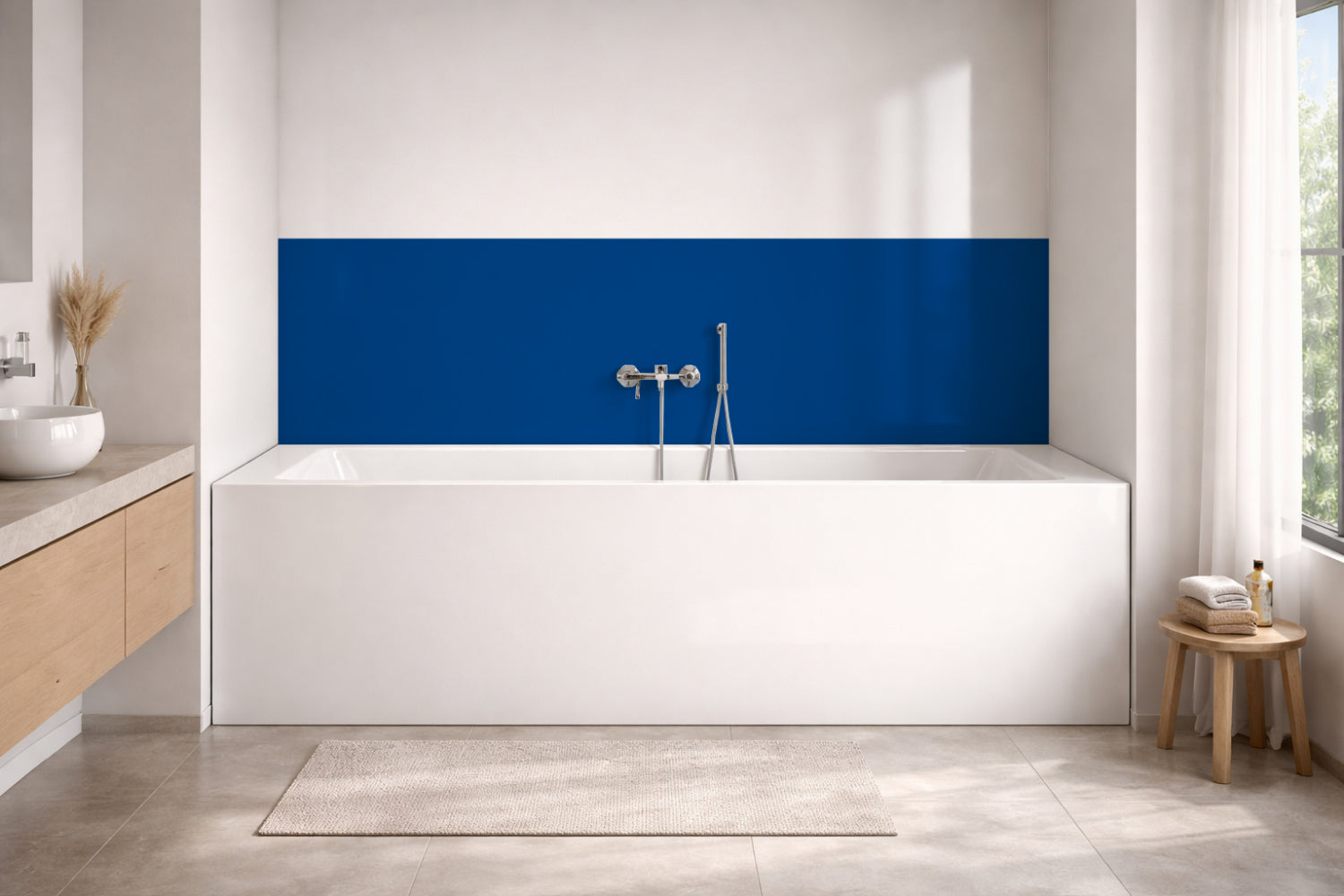 Badrückwand Einfarbig RAL 5005 (Signalblau)