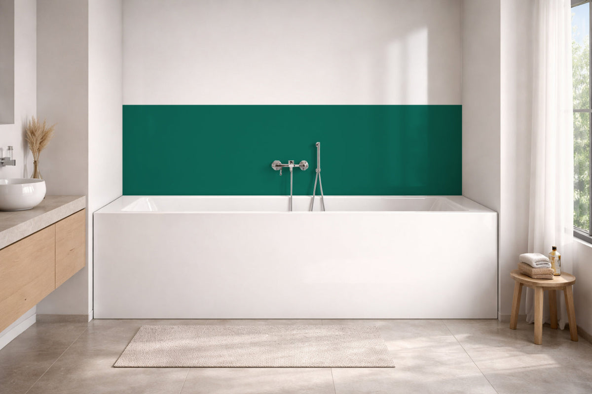 Badrückwand Einfarbig RAL 6036 Perlopalgrün