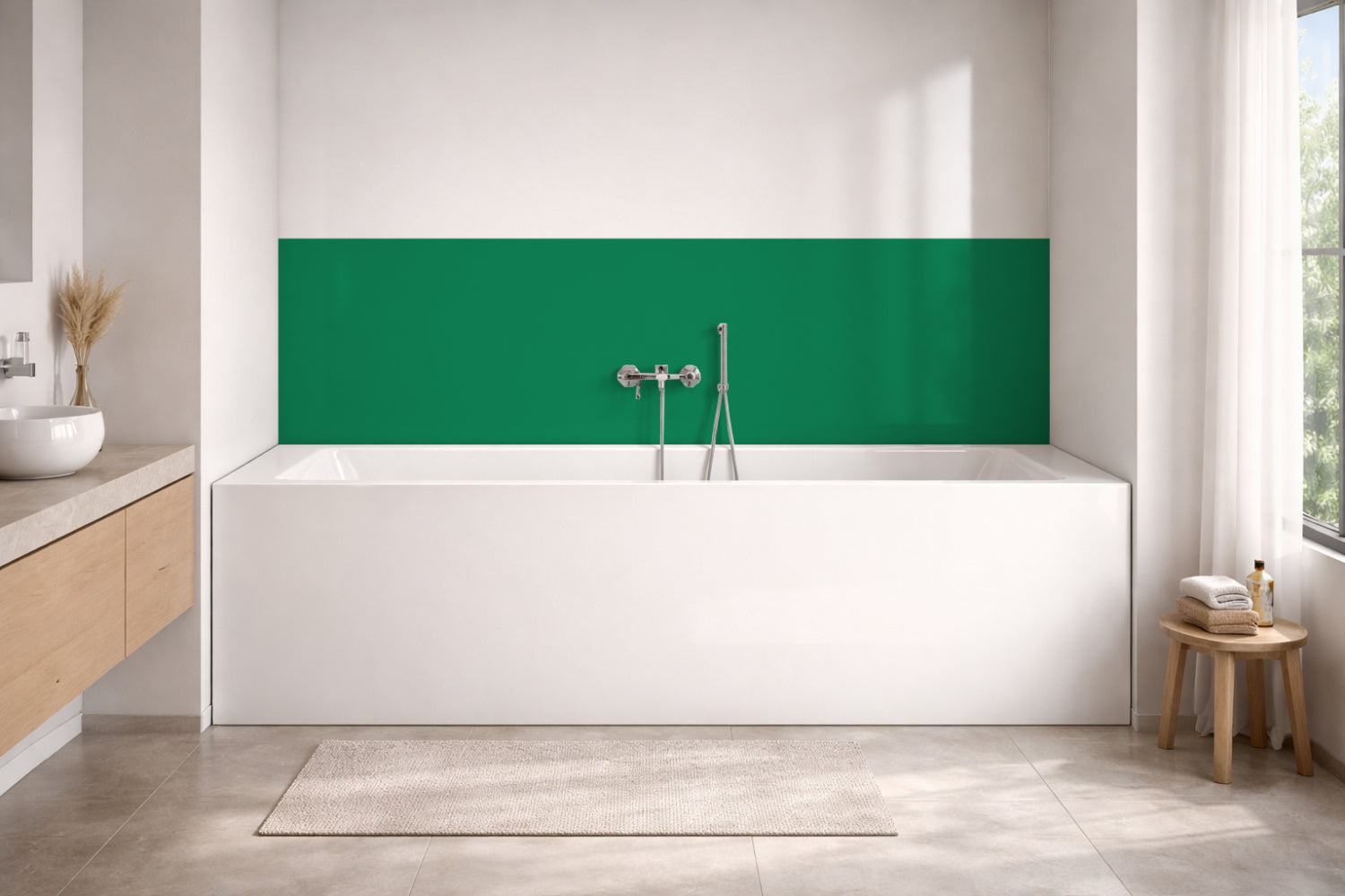 Badrückwand Einfarbig RAL 6032 Signalgrün