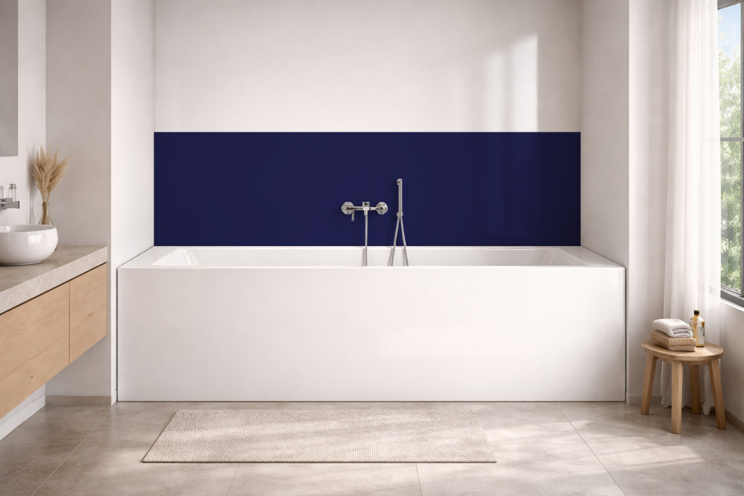 Badrückwand Einfarbig RAL 5002 Ultramarinblau