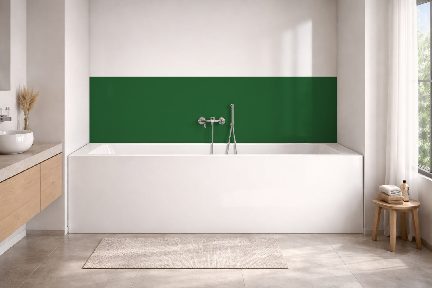Badrückwand Einfarbig RAL 6002 Laubgrün