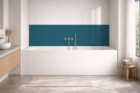 Badrückwand Einfarbig RAL 5025 Perlenzianblau