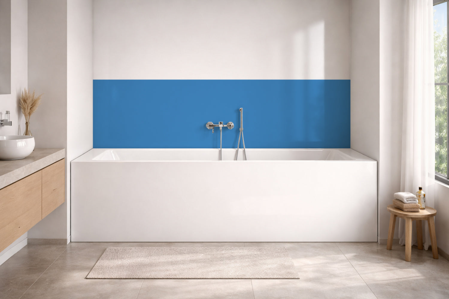 Badrückwand Einfarbig RAL 5015 Himmelblau