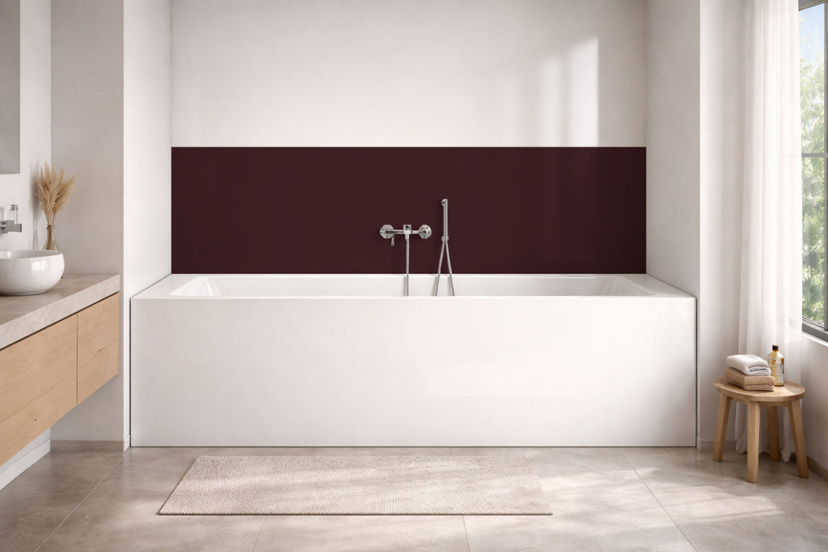 Badrückwand Einfarbig RAL 3007 Schwarzrot