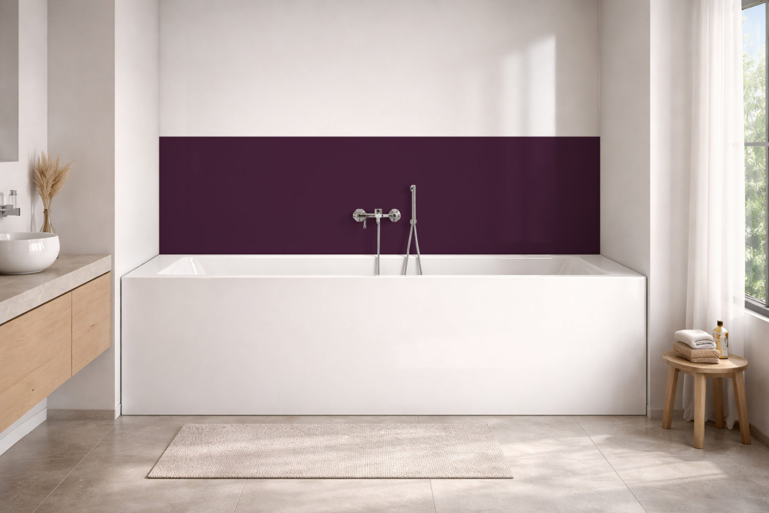 Badrückwand Einfarbig RAL 4007 Purpurviolett