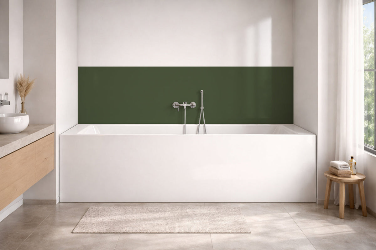 Badrückwand Einfarbig RAL 6003 Olivgrün