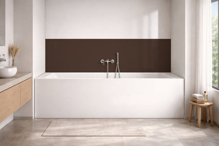 Badrückwand Einfarbig RAL 8028 Terrabraun