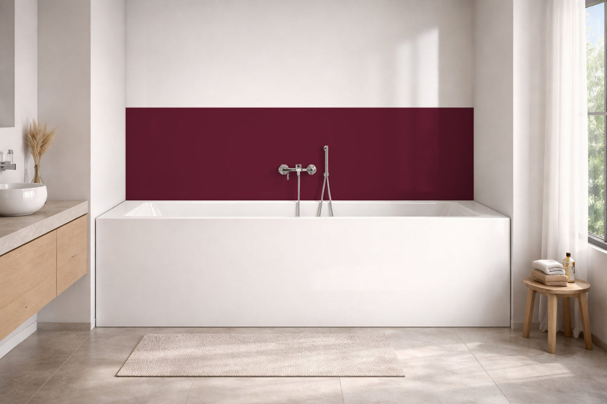 Badrückwand Einfarbig RAL 4004 Bordeauxviolett