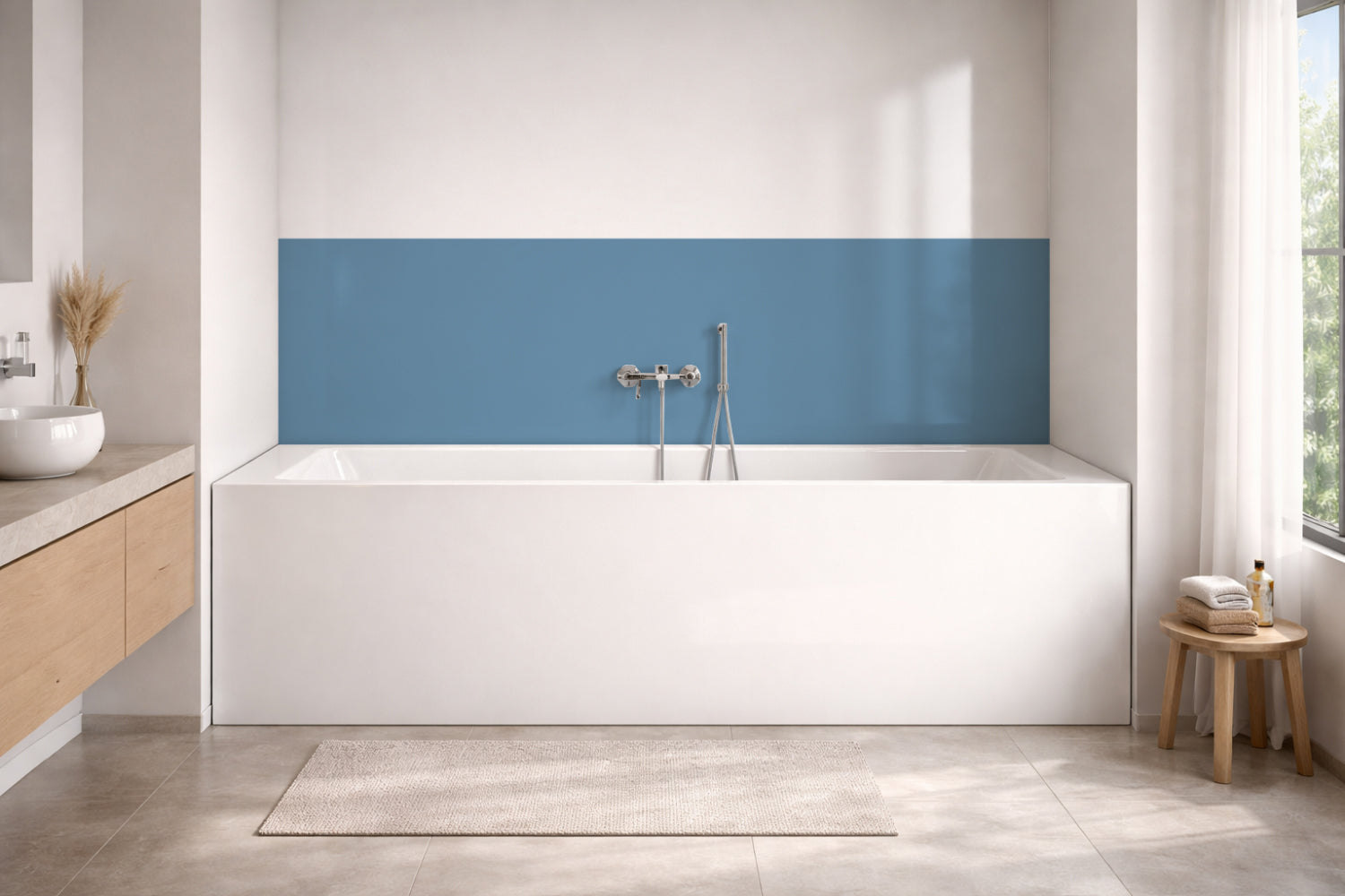 Badrückwand Einfarbig RAL 5024 Pastellblau
