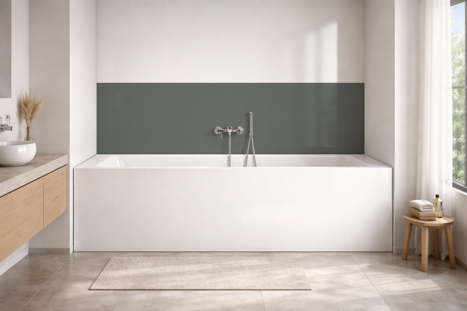 Badewannenverkleidung Einfarbig RAL 7005 Mausgrau