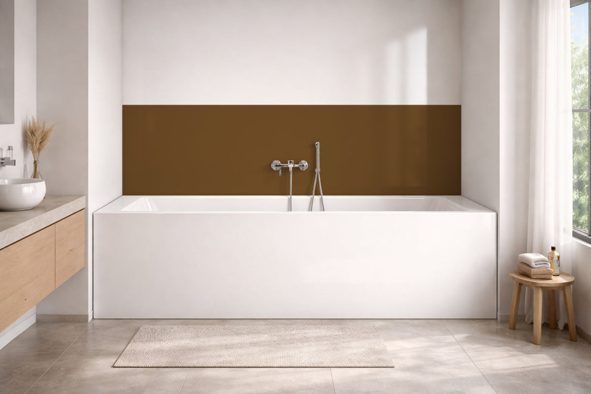 Badrückwand Einfarbig RAL 8008 Olivbraun
