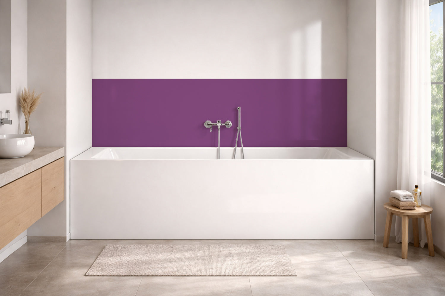 Badrückwand Einfarbig RAL 4008 Signalviolett