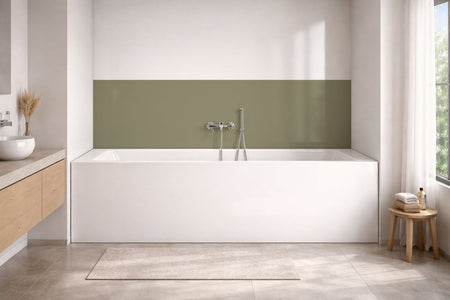 Badrückwand Einfarbig RAL 7034 Gelbgrau