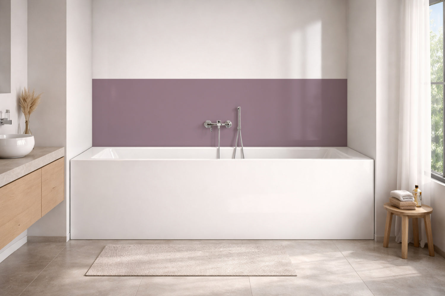 Badrückwand Einfarbig RAL 4009 Pastellviolett