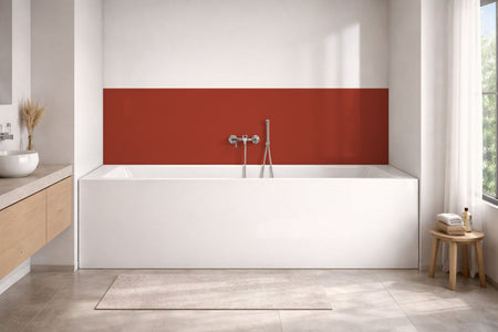 Badrückwand Einfarbig RAL 3016 Korallenrot