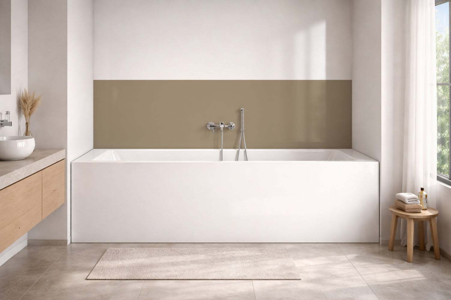 Badrückwand Einfarbig RAL 1019 Graubeige