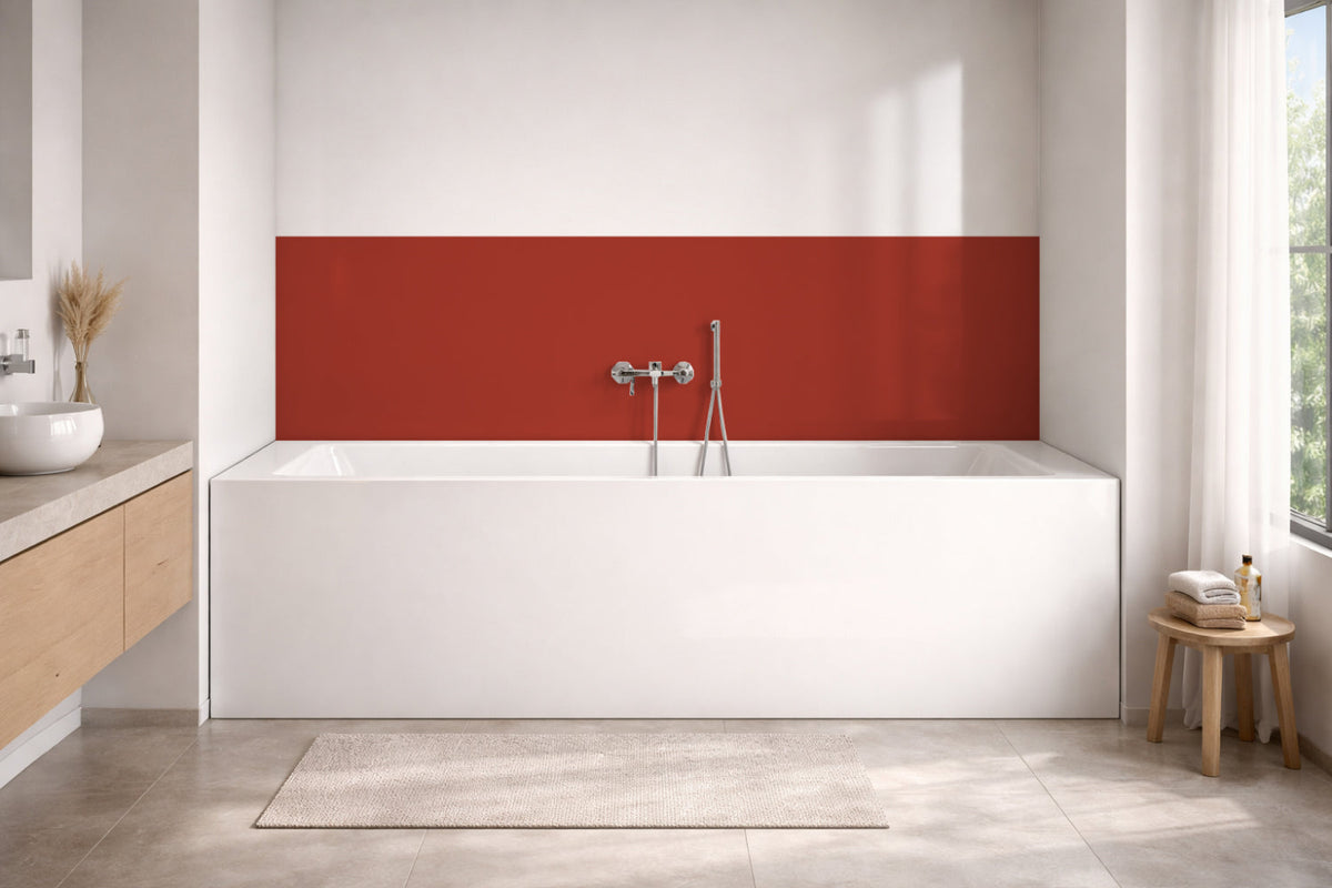 Badrückwand Einfarbig RAL 3013 Tomatenrot
