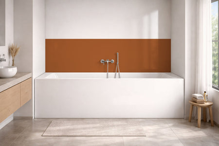 Badrückwand Einfarbig RAL 8023 Orangbraun