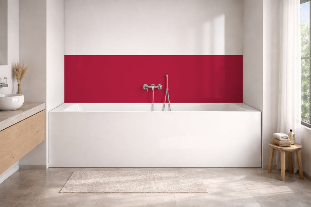 Badrückwand Einfarbig RAL 3027 Himbeerrot