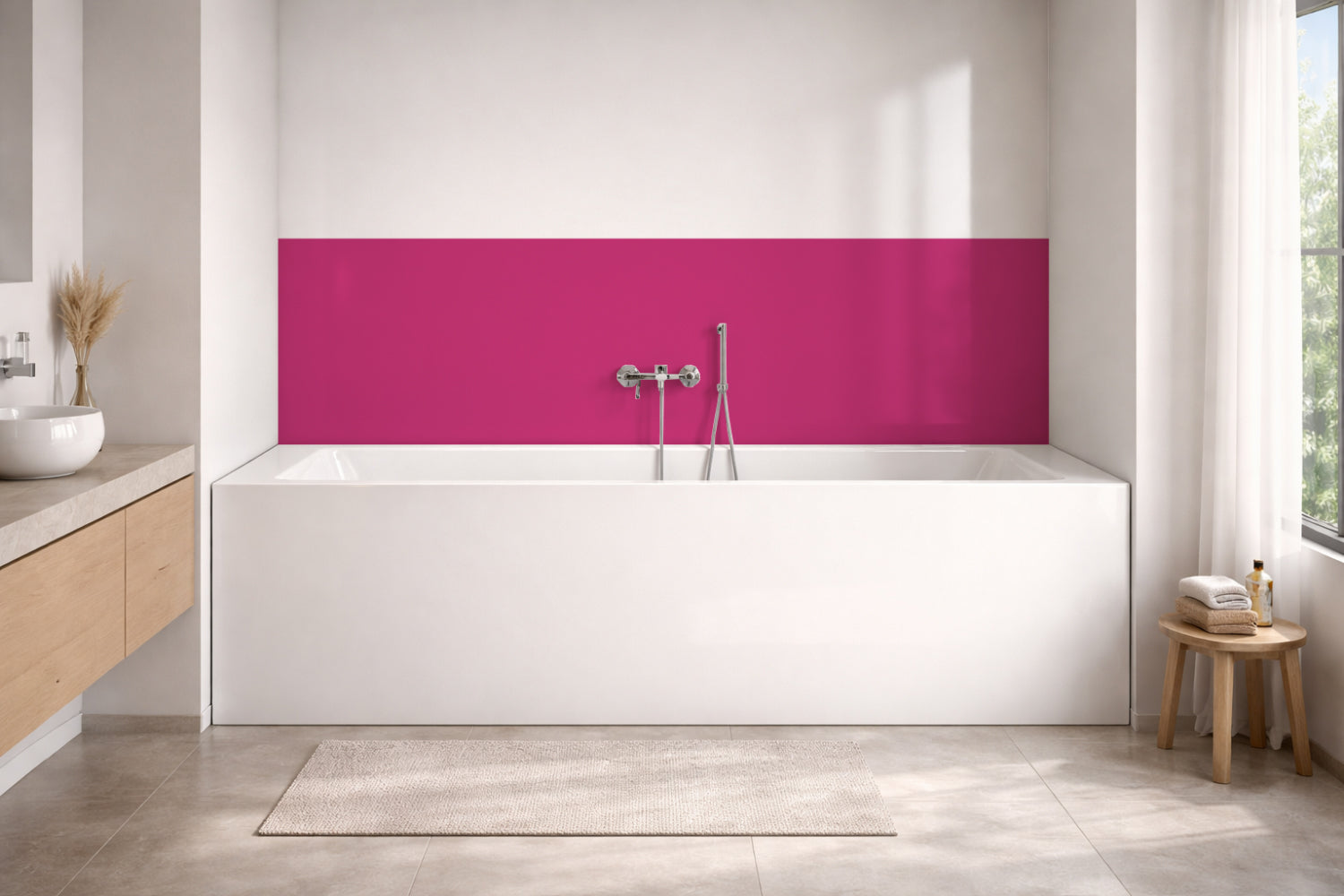 Badrückwand Einfarbig RAL 4003 Erikaviolett