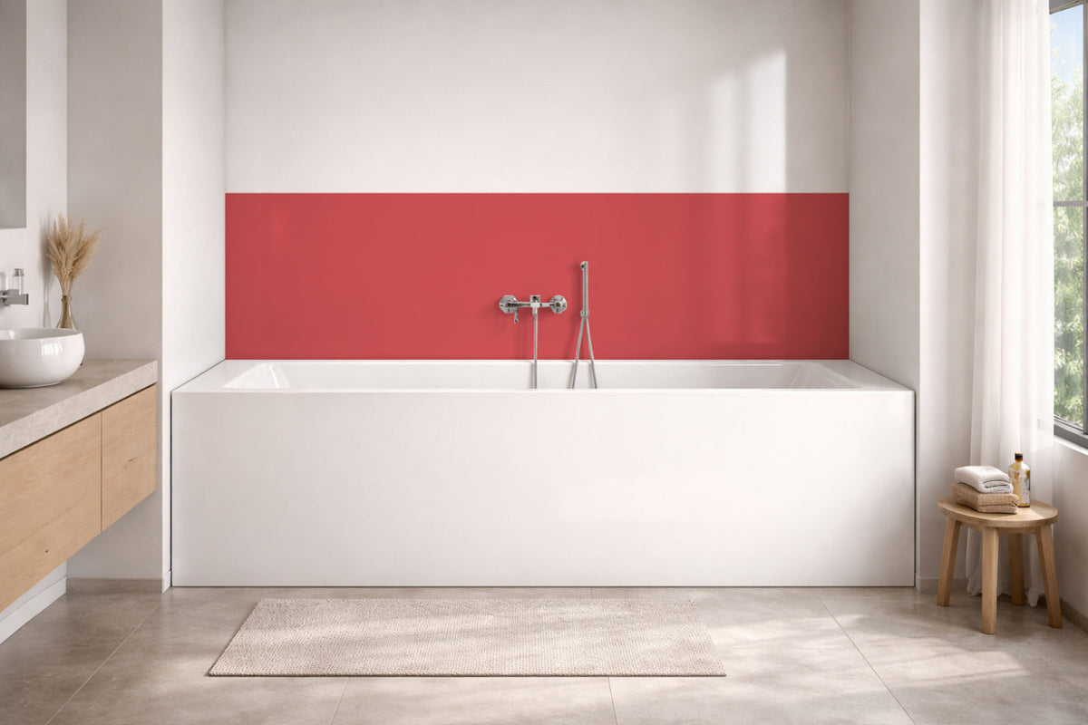 Badewannenverkleidung Einfarbig RAL 3018 Erdbeerrot