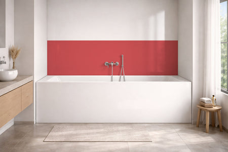 Badrückwand Einfarbig RAL 3018 Erdbeerrot