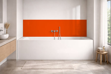 Badrückwand Einfarbig RAL 2008 Hellrotorange
