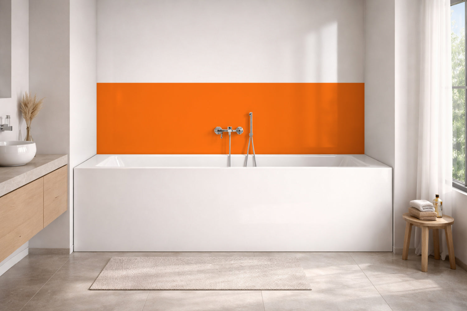 Badrückwand Einfarbig RAL 2003 Pastellorange
