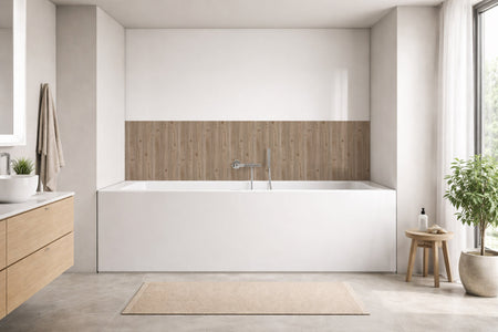 Badrückwand Holzoptik
