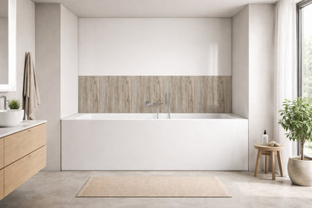Badrückwand Holzoptik