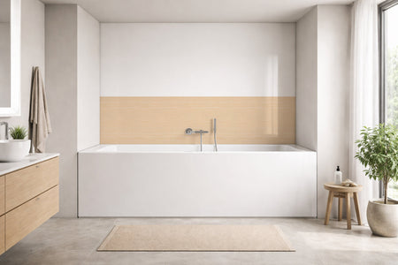 Badrückwand Holzoptik