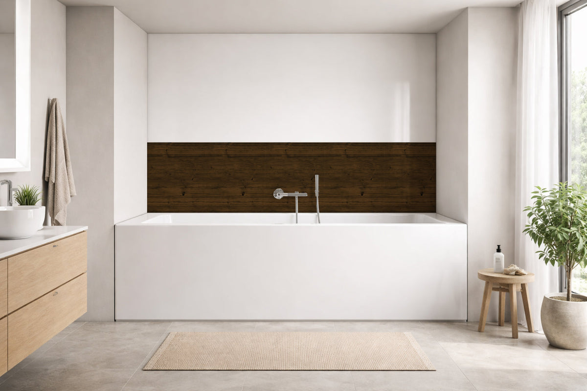 Badrückwand Holzoptik