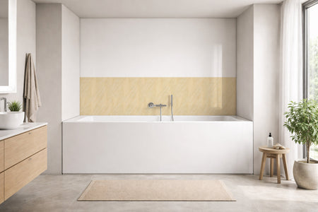 Badrückwand Holzoptik