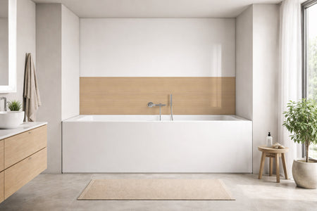 Badrückwand Holzoptik