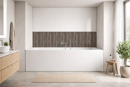 Badrückwand Holzoptik