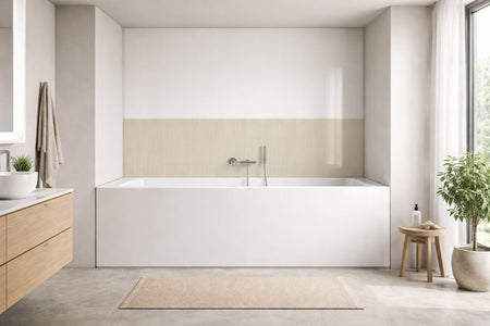 Badrückwand Holzoptik