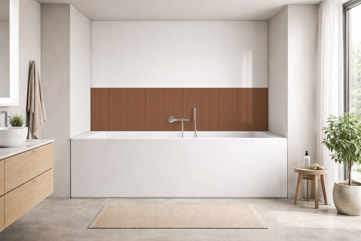 Badrückwand Holzoptik