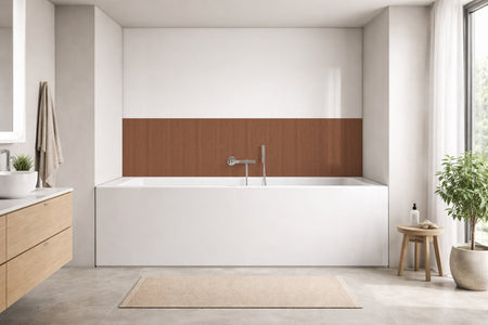 Badrückwand Holzoptik