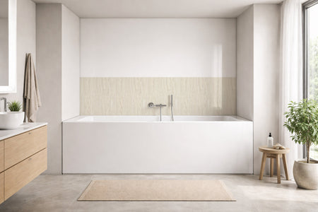 Badrückwand Holzoptik