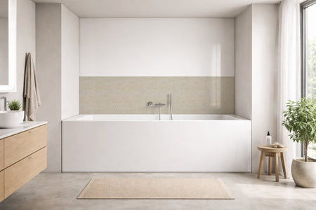 Badrückwand Holzoptik