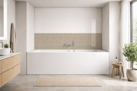 Badrückwand Holzoptik
