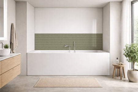 Badrückwand Holzoptik