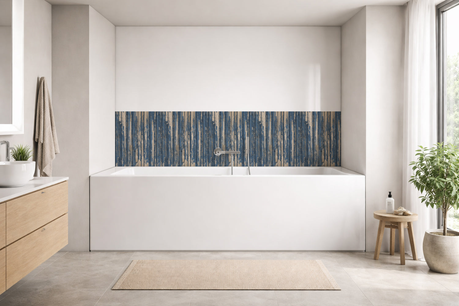 Badrückwand Holzoptik