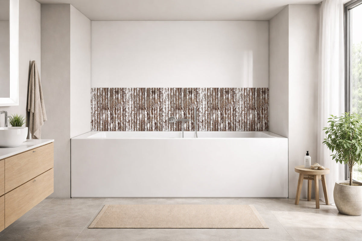 Badrückwand Holzoptik