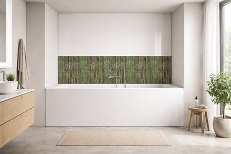 Badrückwand Holzoptik