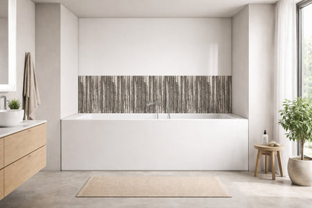Badrückwand Holzoptik
